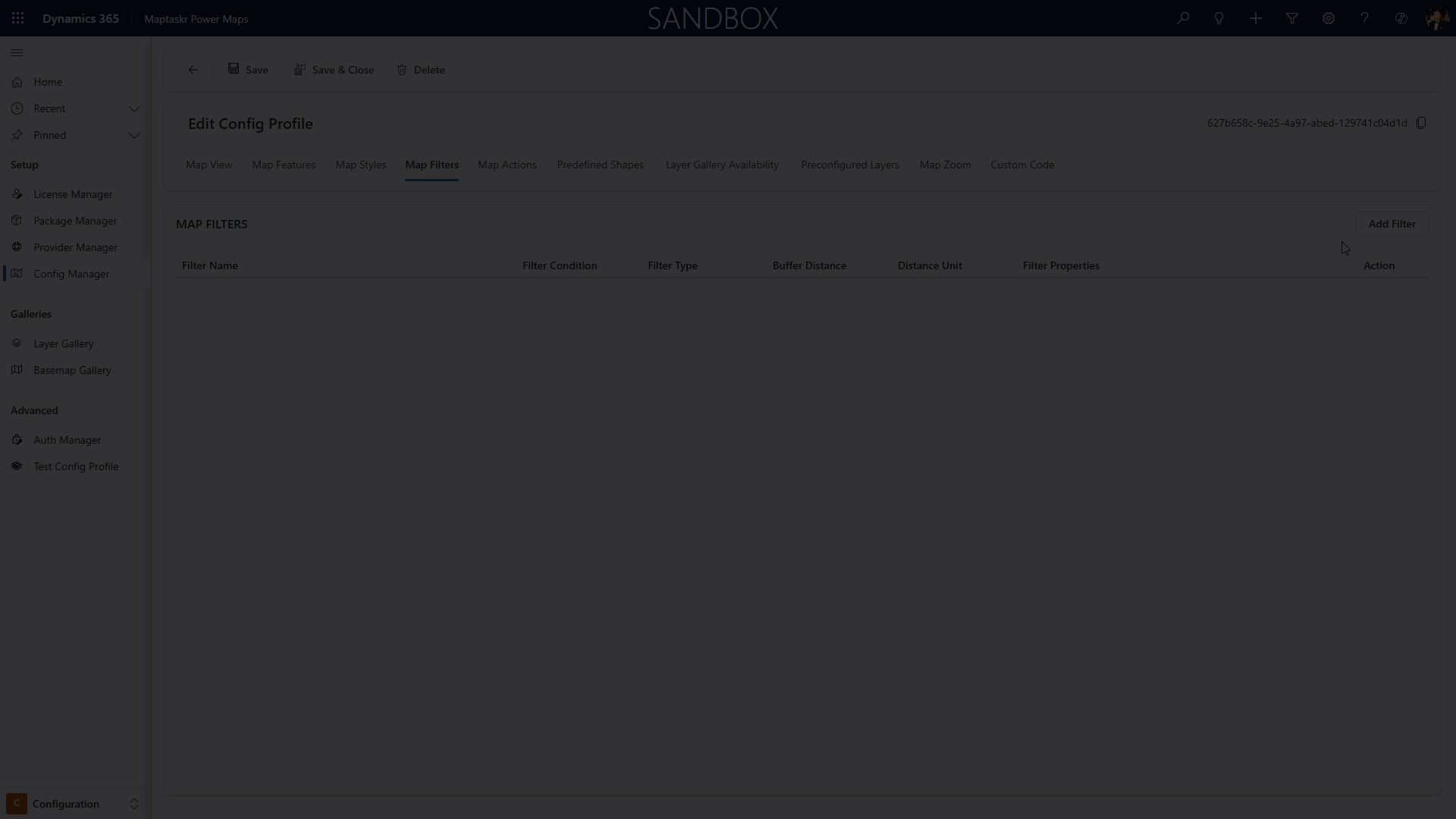 Applying a layer filter