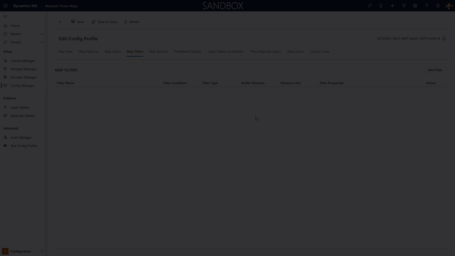 Applying a layer filter