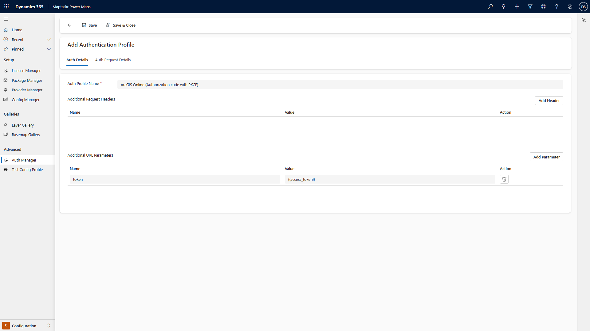 New Auth Profile OAuth