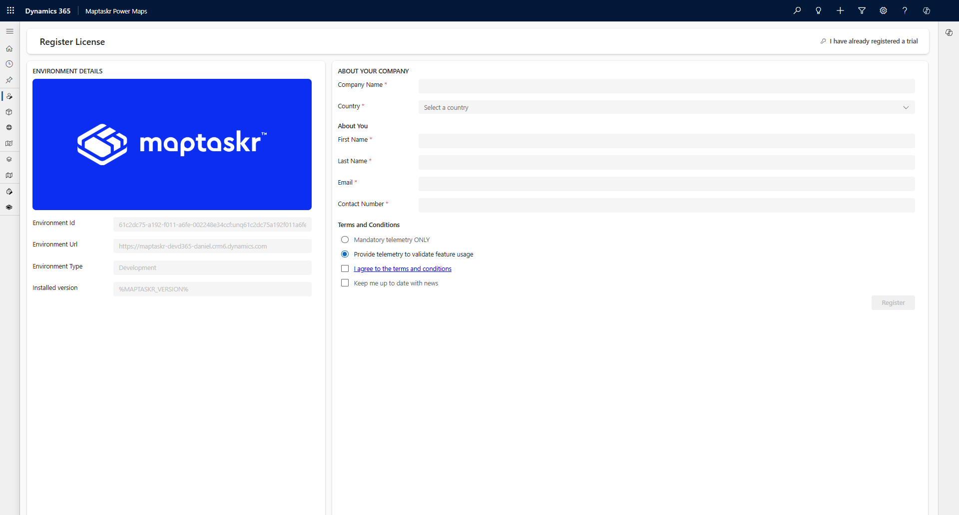 License Manager - Register License
