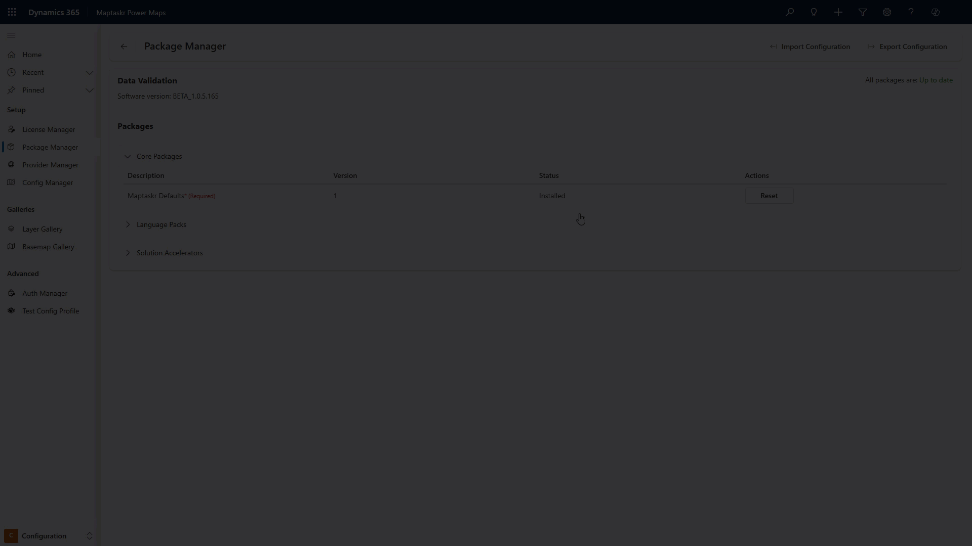Export Configurations