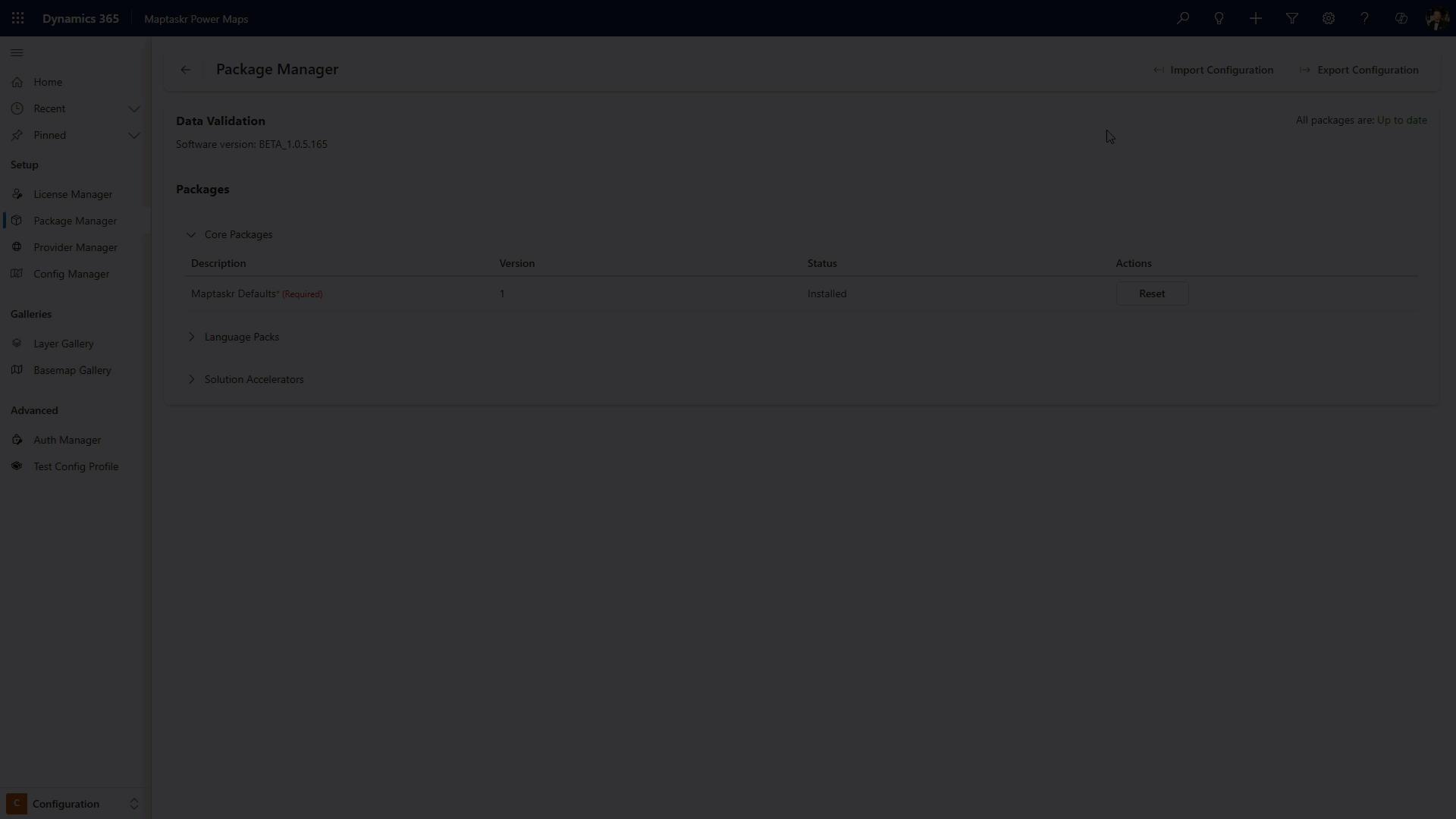 Import Configuration