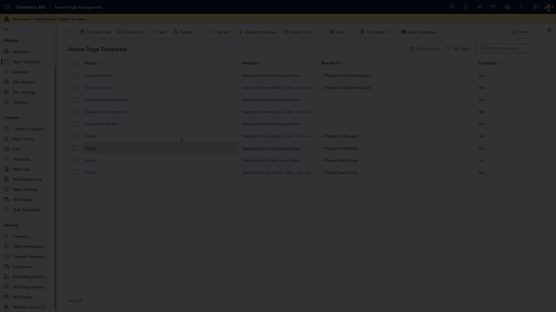 Create Page Template