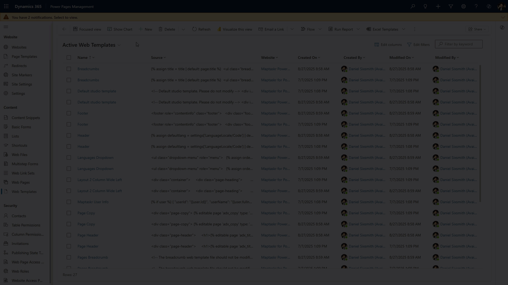 Create a Web Template