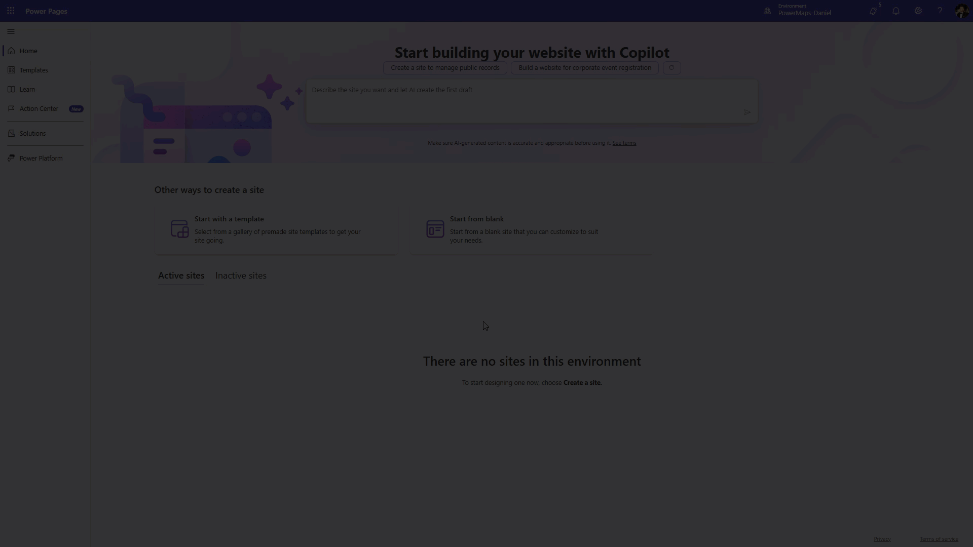 Power Pages Site Activation